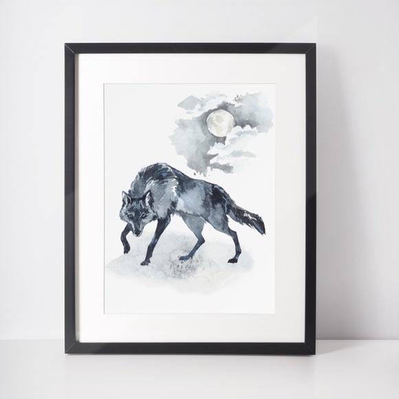 Black Wolf Wall Art Print Poster Unframed - Picture 5 of 13